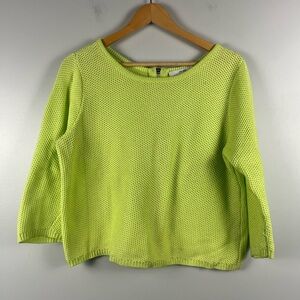 Per Se Bright Green knitted 100% cotton sweater size medium